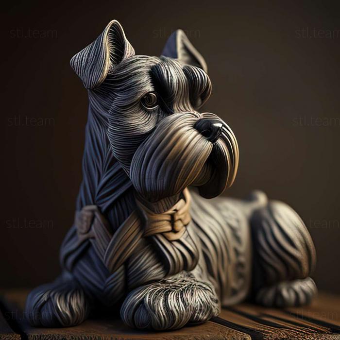 3D model Zwergschnauzer dog (STL)